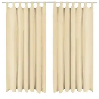 ManoMano Vorhänge aus Mikro-Satin 2 Stk. mit Schlaufen 140×175 cm Beige - Hommoo Angebot