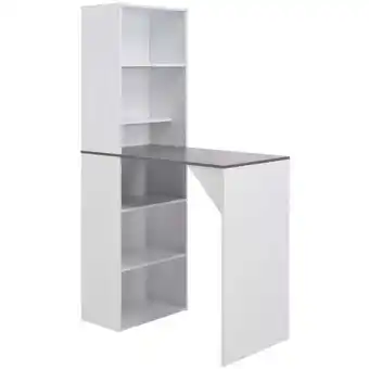 ManoMano Hommoo - Bartisch mit Schrank Weiß 115 x 59 x 200 cm VD22382 Angebot