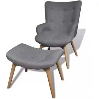 ManoMano Sessel mit Fußhocker Grau Stoff VD17767 - Hommoo Angebot