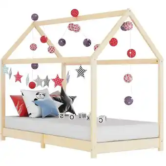 ManoMano Kinder-Bettgestell Massivholz Kiefer 90 x 200 cm VD24202 - Hommoo Angebot