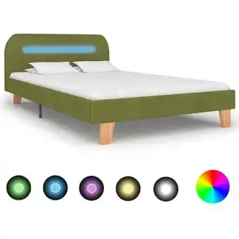 ManoMano Hommoo - Bettgestell mit led Grün Stoff 120x200 cm VD22769 Angebot