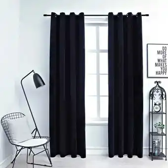 ManoMano Hommoo - Verdunkelungsvorhänge mit ösen 2 Stk. Samt Schwarz 140x225 cm Angebot