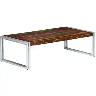 ManoMano Couchtisch 120 x 60 x 35 cm Recyceltes Massivholz VD13674 - Hommoo Angebot