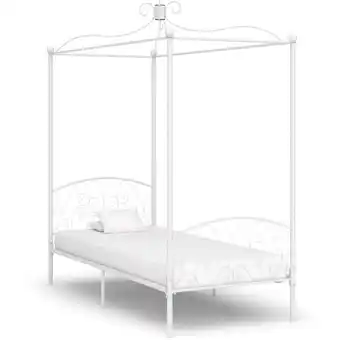 ManoMano Hommoo - Himmelbett-Gestell Weiß Metall 100 x 200 cm VD24984 Angebot