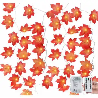 ManoMano Longziming - 2er-Pack Maple Leaf Lichterketten 3m 20 LEDs Herbstdekoration Lichterketten für Thanksgiving Christmas Festival  Angebot