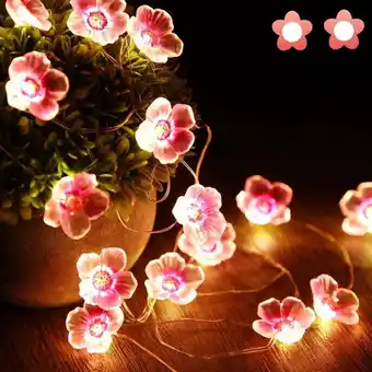 ManoMano Longziming - 40 led rosa Kirschblüten-Lichterketten, usb- und batteriebetrieben, für Weihnachten, Mädchenzimmer, Schlafzimmer Angebot