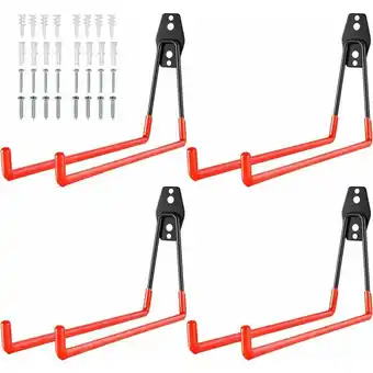 ManoMano Garagen-Aufbewahrungshaken, 4 Stück, Garagenhaken, Stahl, Wandmontage, Fahrradhaken, Garagen-Aufbewahrungshaken für lose Gege Angebot