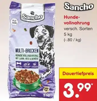 Netto Marken-Discount Sancho Hundevollnahrung 5kg Angebot