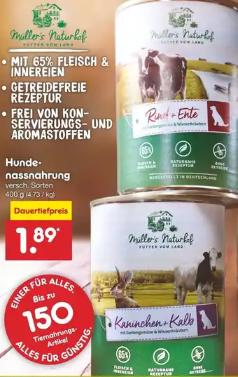 Netto Marken-Discount Hundenassnahrung 400g Angebot