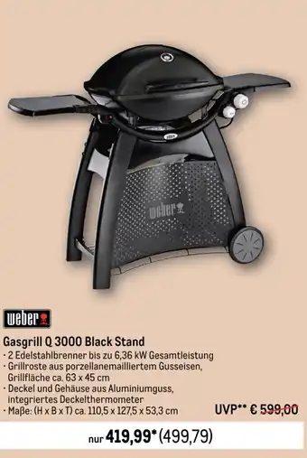 METRO weber Gasgrill Q 3000 Black Stand Angebot