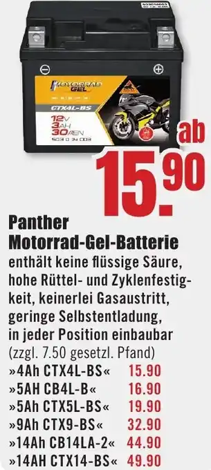 B1 Discount Baumarkt Panther Motorrad Gel-Batterie Angebot