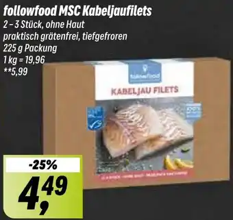 Simmel followfood MSC Kabeljaufilets 225 g Packung Angebot