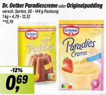 Simmel Dr. Oetker Paradiescreme oder Originalpudding 56-144 g Packung Angebot