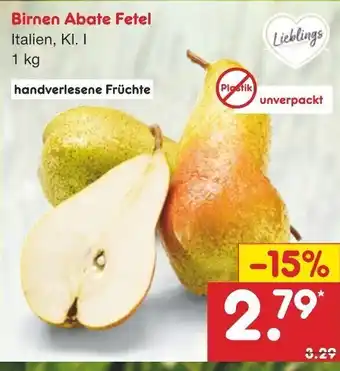 Netto Marken-Discount Birnen Abate Fetel 1kg Angebot