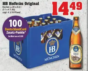 trinkgut HB Hofbräu Original 20x0,5L Angebot