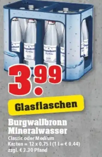 trinkgut Burgwallbronn Mineralwasser 12x0,75L Angebot