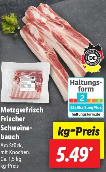 Lidl Metzgerfrisch Frischer Schweinebauch Ca. 1,5 kg Angebot