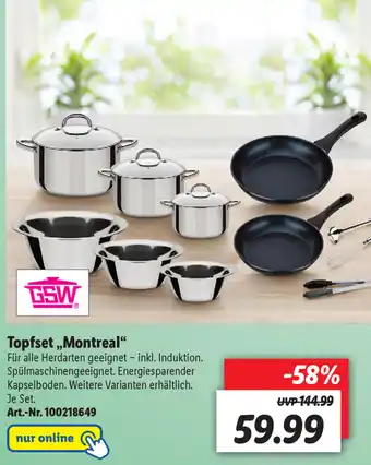 Lidl GSW Topfset Montreal Angebot