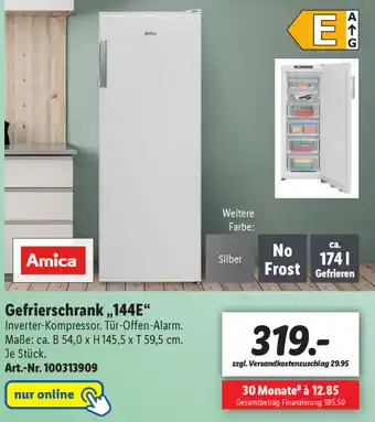 Lidl Amica Gefrierschrank 144E Angebot