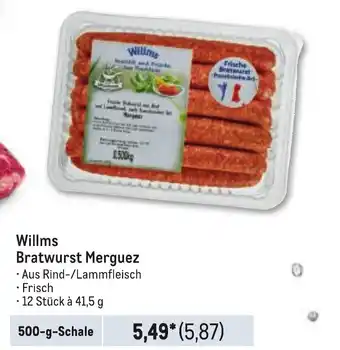 METRO Willms Bratwurst Merguez 500-g-Schale Angebot