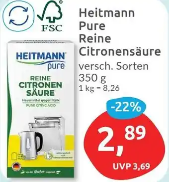 Budni Heitmann Pure Reine Citronensäure 350 g Angebot