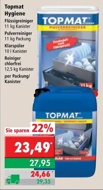 L. STROETMANN GROSSMARKT Topmat Hygiene Flüssigreiniger, Pulverreiniger, Klarspüler oder Reiniger Chlorfrei Angebot