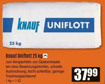 V Baumarkt Knauf Uniflott 25 kg Angebot