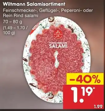 Netto Marken-Discount Wiltmann Salamisortiment 70-80g Angebot