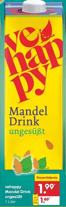 Netto Marken-Discount Vehappy Mandel Drink ungesüßt 1L Angebot