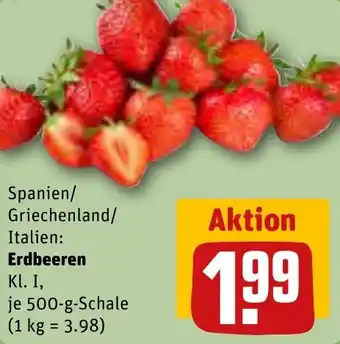 REWE Erdbeeren 500 g Schale Angebot