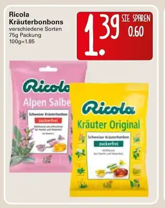 WEZ Ricola Krauterbonbons 75g Angebot