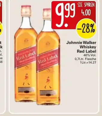 WEZ Johnnie Walker Whiskey Red Label Angebot