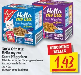 NP Discount Gut & Günstig Hello my cat Zarte Häppchen 8x100g Angebot