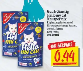 NP Discount Gut & Günstig Hello my cat Knuspermix 70g Angebot