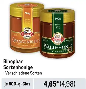 METRO Bihophar Sortenhonige je 500-g-Glas Angebot