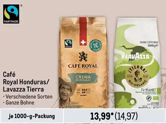 METRO Café Royal Honduras/ Lavazza Tierra Ganze Bohne je 1000-g-Packung Angebot