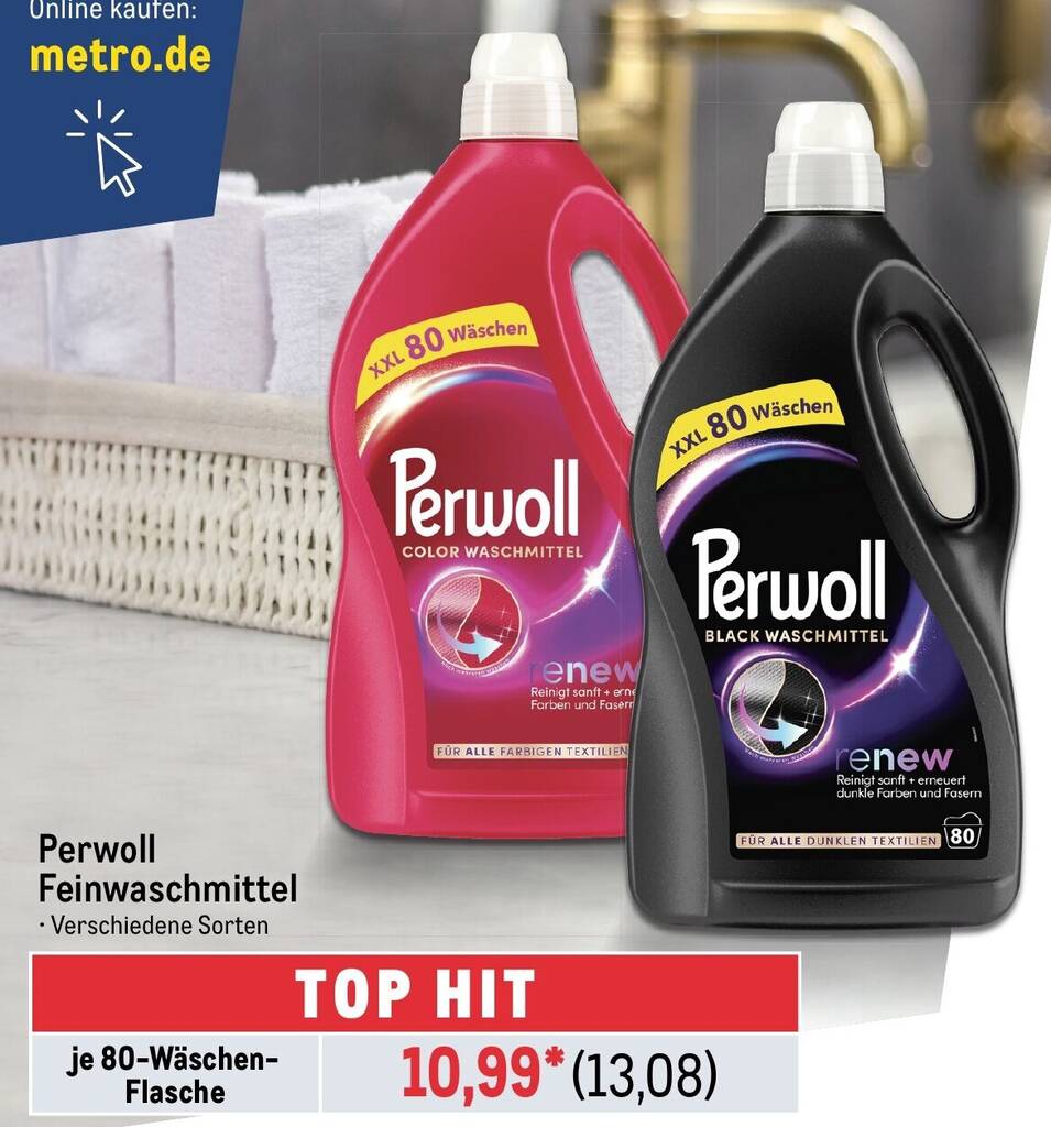 Perwoll Feinwaschmittel je 80-Wäschen- Flasche Angebot bei METRO