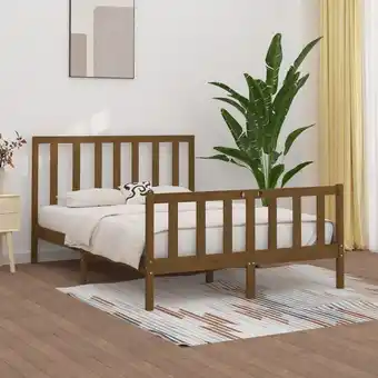 ManoMano Massivholzbett,Schlafzimmerbett,Doppelbett,Bett für Jugendliche,Erwachsene, ältere Menschen Honigbraun 120x200 cm BZSTK649190 Angebot