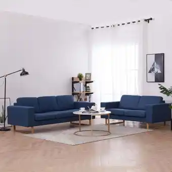 ManoMano 2-tlg. Sofagarnitur Sofa Loungesofa Couch Modern Stoff Blau DE67554 - Blau Angebot