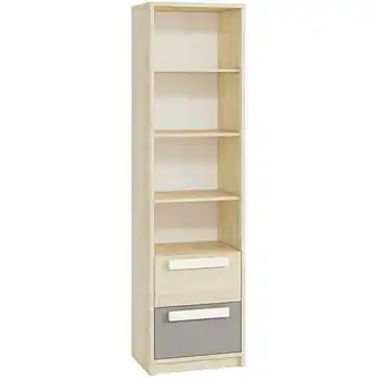 ManoMano Kinderzimmer Regal Fjord Buche Nb. DARDA-131 mit Fronten in weiß und platingrau, b/h/t: ca. 55/199/40 cm - beige Angebot