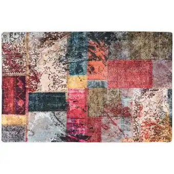 ManoMano Teppich Waschbar Patchwork 80x150 cm Mehrfarbig Rutschfest Angebot