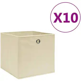 ManoMano Longziming - Aufbewahrungsboxen 10 Stk. Vliesstoff 28x28x28 cm Creme Angebot