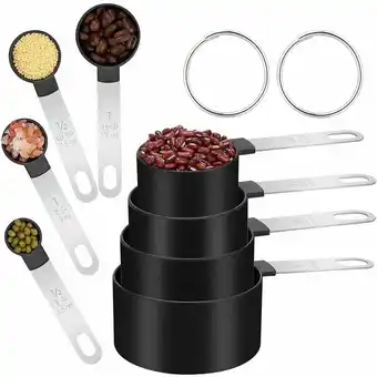 ManoMano 8 Stück Edelstahl Messbecher Griff Kunststoff Messbecher Messlöffel für Küche Kochen Backen--schwaz Angebot