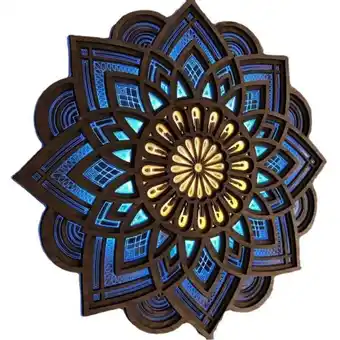 ManoMano Lycxames - Mandala-Yoga-Raum-LED-Nachtlicht, kreatives Traum-Traum-Booden-Mandala-Aufhängen, Mandala-Nachtlicht, Acryl-Wandbe Angebot