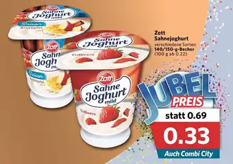 Combi Zott Sahnejoghurt 140/150g Becher Angebot