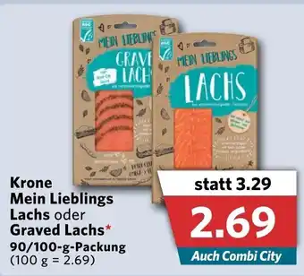 Combi Krone Mein Lieblings Lachs oder Graved Lachs 90/100g Angebot