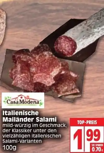 Edeka Italienische Mailander Salami 100g Angebot