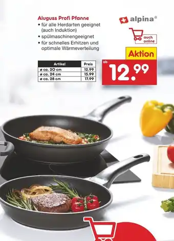 Netto Marken-Discount Alpina Aluguss Profi Pfanne Angebot