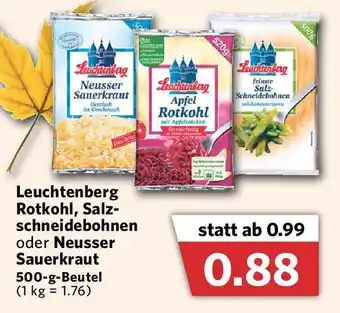 Combi Leuchtenberg Rotkhol, Salzschneidebohnen oder Neusser Sauerkraut 500g Beutel Angebot