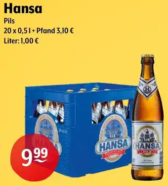 Trink und Spare Hansa Pils 20x0,5 L Angebot